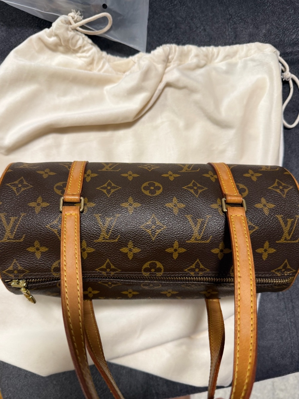 Louis Vuitton Monogram Papillon 26 Shoulder Bag in Brown and Tan - Picture 2 of 5